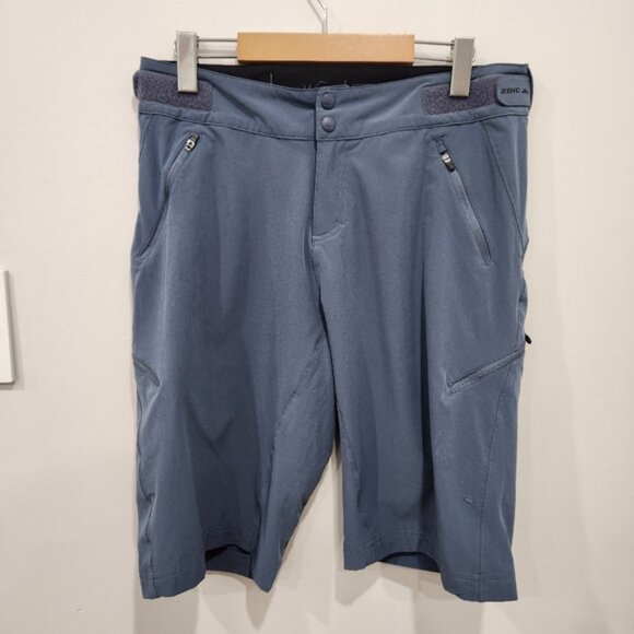 Zoic Navaeh 7 Shorts Womens Medium Blue Zip Pockets Stretch Adjustable Waist - Picture 1 of 12